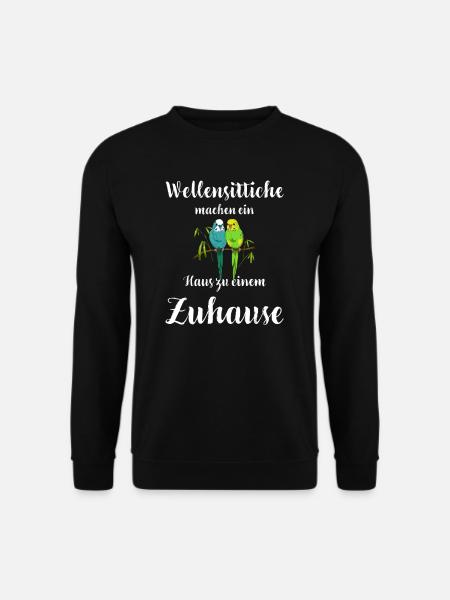 Wellensittich I Sittich Vogel Budgie Motiv für - Unisex Pullover - Schwarz