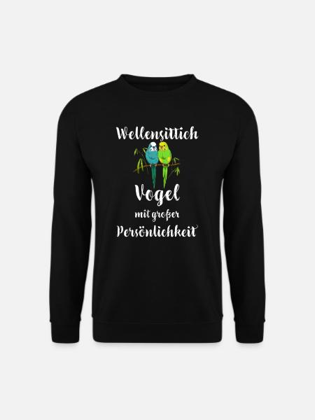 Wellensittich I Sittich Vogel Budgie Motiv für - Unisex Pullover - Schwarz