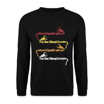 Clarinette Orchestre de basse Clarinette Musique cadeau Clarinette - Sweat-shirt Unisexe - noir - Devant - Alina (178cm) & Michal (187cm)
