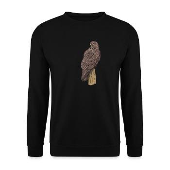 Buzzard I Bird of Prey Buzzard Motif for - Unisex Sweatshirt - black - Front - Alina (178cm) & Michal (187cm)