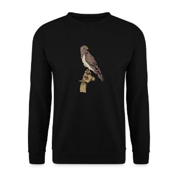 Buzzard I Bird of Prey Buzzard Motif for - Unisex Sweatshirt - black - Front - Alina (178cm) & Michal (187cm)