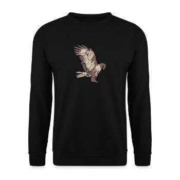 Buzzard I Bird of Prey Buzzard Motif for - Unisex Sweatshirt - black - Front - Alina (178cm) & Michal (187cm)