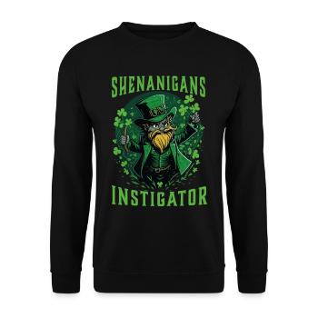 Shenanigans Instigator Let The Shenanigans Begin - Unisex Sweatshirt - black - Front - Alina (178cm) & Michal (187cm)