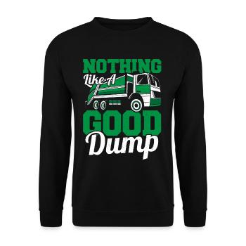 Nothing Like A Good Dump Garbage Truck Recycling - Unisex Sweatshirt - black - Front - Alina (178cm) & Michal (187cm)