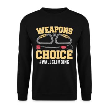 Climber Weapons Of Choice Wall Climbing - Unisex Sweatshirt - black - Front - Alina (178cm) & Michal (187cm)
