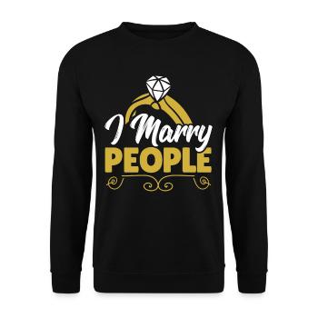 Pastor I Marry People Wedding Officiant - Unisex Sweatshirt - black - Front - Alina (178cm) & Michal (187cm)