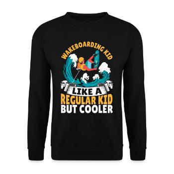 Wakeboarding Kid Like A Regular Kid But Cooler - Unisex Sweatshirt - black - Front - Alina (178cm) & Michal (187cm)
