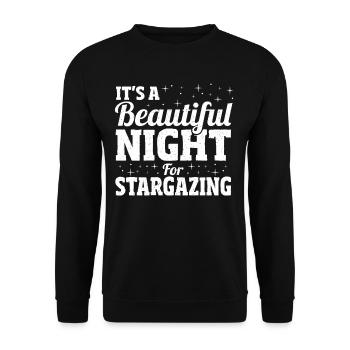 It's A Beautiful Night For Stargazing Stargazer - Unisex Sweatshirt - black - Front - Alina (178cm) & Michal (187cm)