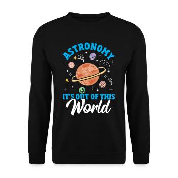 Astronomy It's Out Of This World Astronomer - Unisex Sweatshirt - black - Front - Alina (178cm) & Michal (187cm)