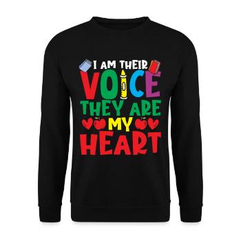 SPED Teacher I Am Their Voice Special Education - Unisex Sweatshirt - black - Front - Alina (178cm) & Michal (187cm)