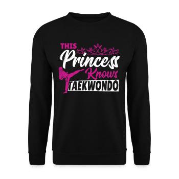 Diese Prinzessin kennt Taekwondo Kampfsportarten - Unisex Pullover - Schwarz - Vorne - Alina (178cm) & Michal (187cm)