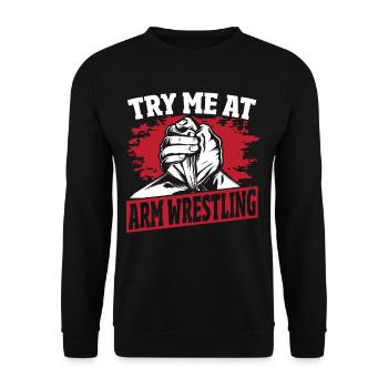Essayez-moi au bras de fer - Sweat-shirt Unisexe - noir - Devant - Alina (178cm) & Michal (187cm)