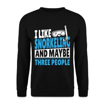 Ich mag Schnorcheln und vielleicht 3 Leute - Unisex Pullover - Schwarz - Vorne - Alina (178cm) & Michal (187cm)