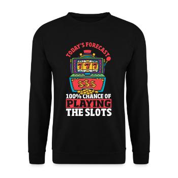 La prédiction d’aujourd’hui a 100% de chances d’être sur - Sweat-shirt Unisexe - noir - Devant - Alina (178cm) & Michal (187cm)