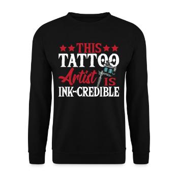 Tatoueur Ce tatoueur est un - Sweat-shirt Unisexe - noir - Devant - Alina (178cm) & Michal (187cm)