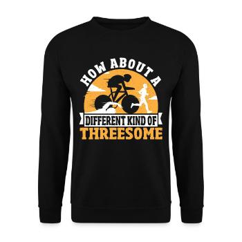 Triathlete How About A Different Kind Of - Unisex Sweatshirt - black - Front - Alina (178cm) & Michal (187cm)