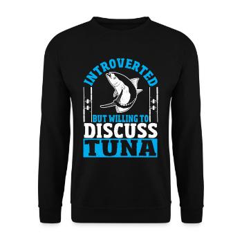 Pêche au thon Introverti mais prêt à en parler - Sweat-shirt Unisexe - noir - Devant - Alina (178cm) & Michal (187cm)