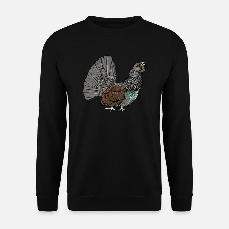Auerhahn I Hühnervogel Auerhuhn Motiv für Jäger - Unisex Pullover - Schwarz