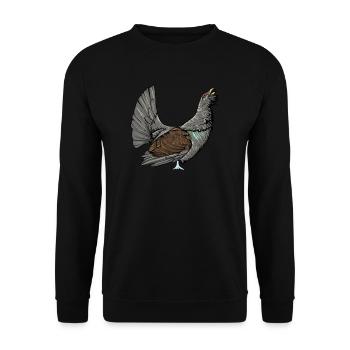 Capercaillie I Chicken bird capercaillie motif for hunter - Unisex Sweatshirt - black - Front - Alina (178cm) & Michal (187cm)