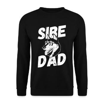 Sibe Dad Siberian Husky - Unisex Sweatshirt - black - Front - Alina (178cm) & Michal (187cm)