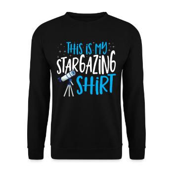 Astronomy This Is My Stargazing Shirt Stargazer - Unisex Sweatshirt - black - Front - Alina (178cm) & Michal (187cm)