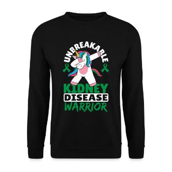 Unbreakable Kidney Disease Warrior Green Ribbon - Unisex Sweatshirt - black - Front - Alina (178cm) & Michal (187cm)