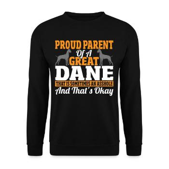 Fier parent d’un dogue allemand - Sweat-shirt Unisexe - noir - Devant - Alina (178cm) & Michal (187cm)