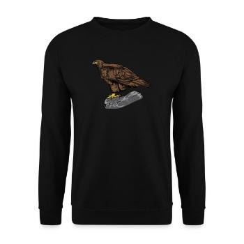 Golden Eagle I Golden Eagle Bird of Prey Motif for - Unisex Sweatshirt - black - Front - Alina (178cm) & Michal (187cm)