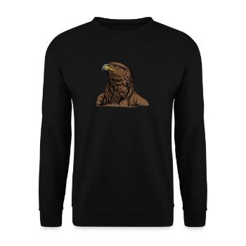 Golden Eagle I Golden Eagle Bird of Prey Motif for - Unisex Sweatshirt - black - Front - Alina (178cm) & Michal (187cm)