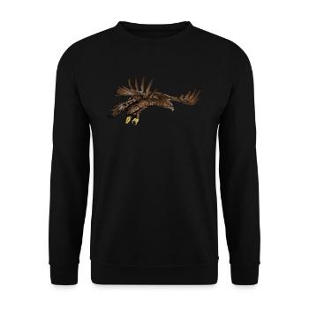 Golden Eagle I Golden Eagle Bird of Prey Motif for - Unisex Sweatshirt - black - Front - Alina (178cm) & Michal (187cm)
