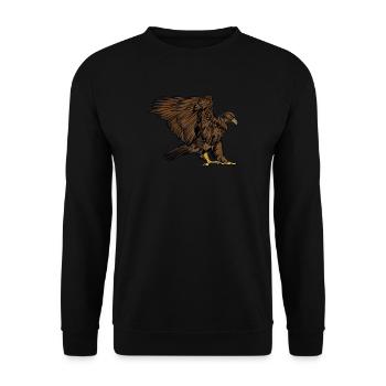 Golden Eagle I Golden Eagle Bird of Prey Motif for - Unisex Sweatshirt - black - Front - Alina (178cm) & Michal (187cm)