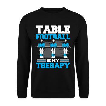 Tischfußball ist meine Therapie Tischfußball - Unisex Pullover - Schwarz - Vorne - Alina (178cm) & Michal (187cm)