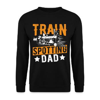 Train Spotting Dad Trainspotter Train Spotting - Unisex Sweatshirt - black - Front - Alina (178cm) & Michal (187cm)
