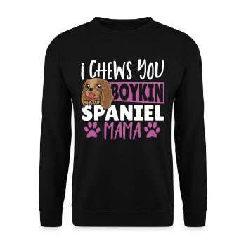 Ich kaue dich, Boykin Spaniel Mama Boykin - Unisex Pullover - Schwarz - Vorne - Alina (178cm) & Michal (187cm)