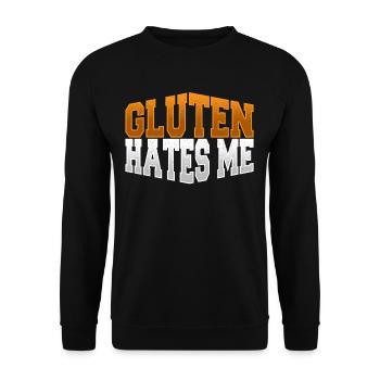 Gluten Hates Me Gluten Free - Unisex Sweatshirt - black - Front - Alina (178cm) & Michal (187cm)