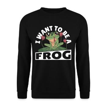 Je veux être un amoureux des grenouilles - Sweat-shirt Unisexe - noir - Devant - Alina (178cm) & Michal (187cm)