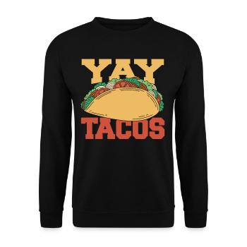 Yay Tacos Taco cuisine mexicaine - Sweat-shirt Unisexe - noir - Devant - Alina (178cm) & Michal (187cm)