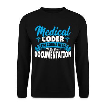 Medizinischer Kodierer Ich sehe eine - Unisex Pullover - Schwarz - Vorne - Alina (178cm) & Michal (187cm)