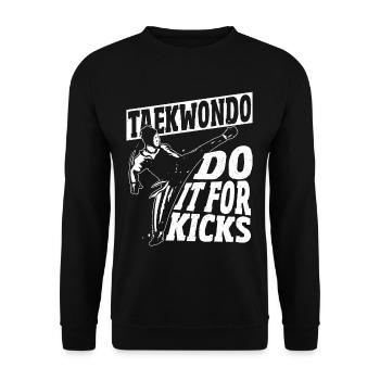 Taekwondo Do It For Kicks Taekwondo TKD Tae Kwon - Sweat-shirt Unisexe - noir - Devant - Alina (178cm) & Michal (187cm)
