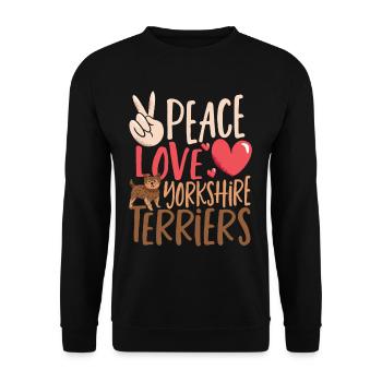 Peace Love Yorkshire Terriers Yorkshire Terrier - Unisex Sweatshirt - black - Front - Alina (178cm) & Michal (187cm)