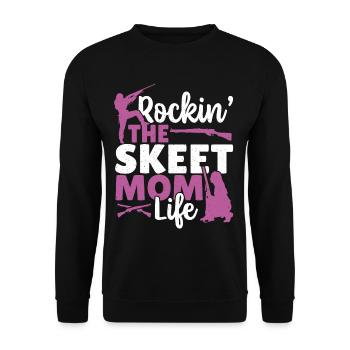 Rockin' The Skeet Mom Life Skeet Shooting Clay - Unisex Sweatshirt - black - Front - Alina (178cm) & Michal (187cm)
