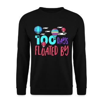100 Days Floated By 100 Days of School 100th Day - Unisex Sweatshirt - black - Front - Alina (178cm) & Michal (187cm)