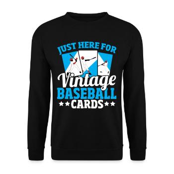 Nur hier für Vintage-Baseball-Karten Baseball - Unisex Pullover - Schwarz - Vorne - Alina (178cm) & Michal (187cm)