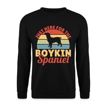 Just Here For The Boykin Spaniel Boykin Spaniel - Unisex Sweatshirt - black - Front - Alina (178cm) & Michal (187cm)