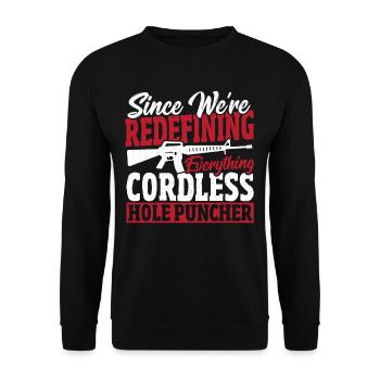 Cordless Hole Puncher 2nd Amendment - Unisex Sweatshirt - black - Front - Alina (178cm) & Michal (187cm)