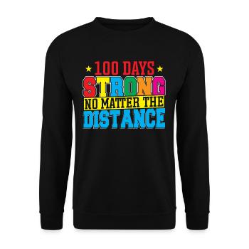 100 Tage stark 100 Tage Schule 100 Tage Schule - Unisex Pullover - Schwarz - Vorne - Alina (178cm) & Michal (187cm)
