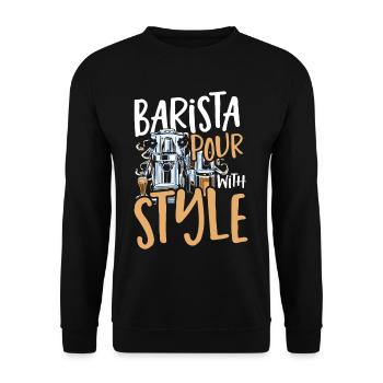 Barista Pour With Style Barista Coffeemaker - Unisex Sweatshirt - black - Front - Alina (178cm) & Michal (187cm)