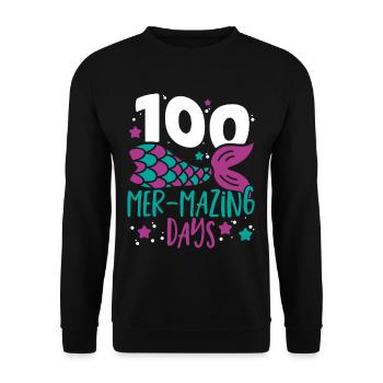 100 Mer-Mazing Days 100 Days of School 100th Day - Unisex Sweatshirt - black - Front - Alina (178cm) & Michal (187cm)