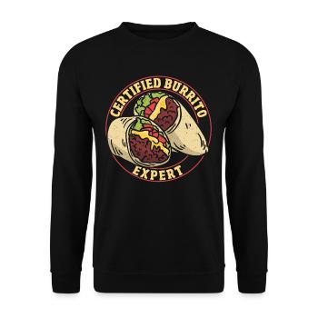 Certified Burrito Expert Burritos Taco Family - Unisex Sweatshirt - black - Front - Alina (178cm) & Michal (187cm)