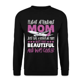 Flight Attendant Mom Genau wie eine normale Mom - Unisex Pullover - Schwarz - Vorne - Alina (178cm) & Michal (187cm)
